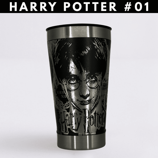 Harry Potter #01 – Copo Térmico Preto Personalizado 360° a Laser + Brinde