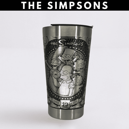 The Simpsons – Copo Térmico Preto Personalizado 360° a Laser + Brinde