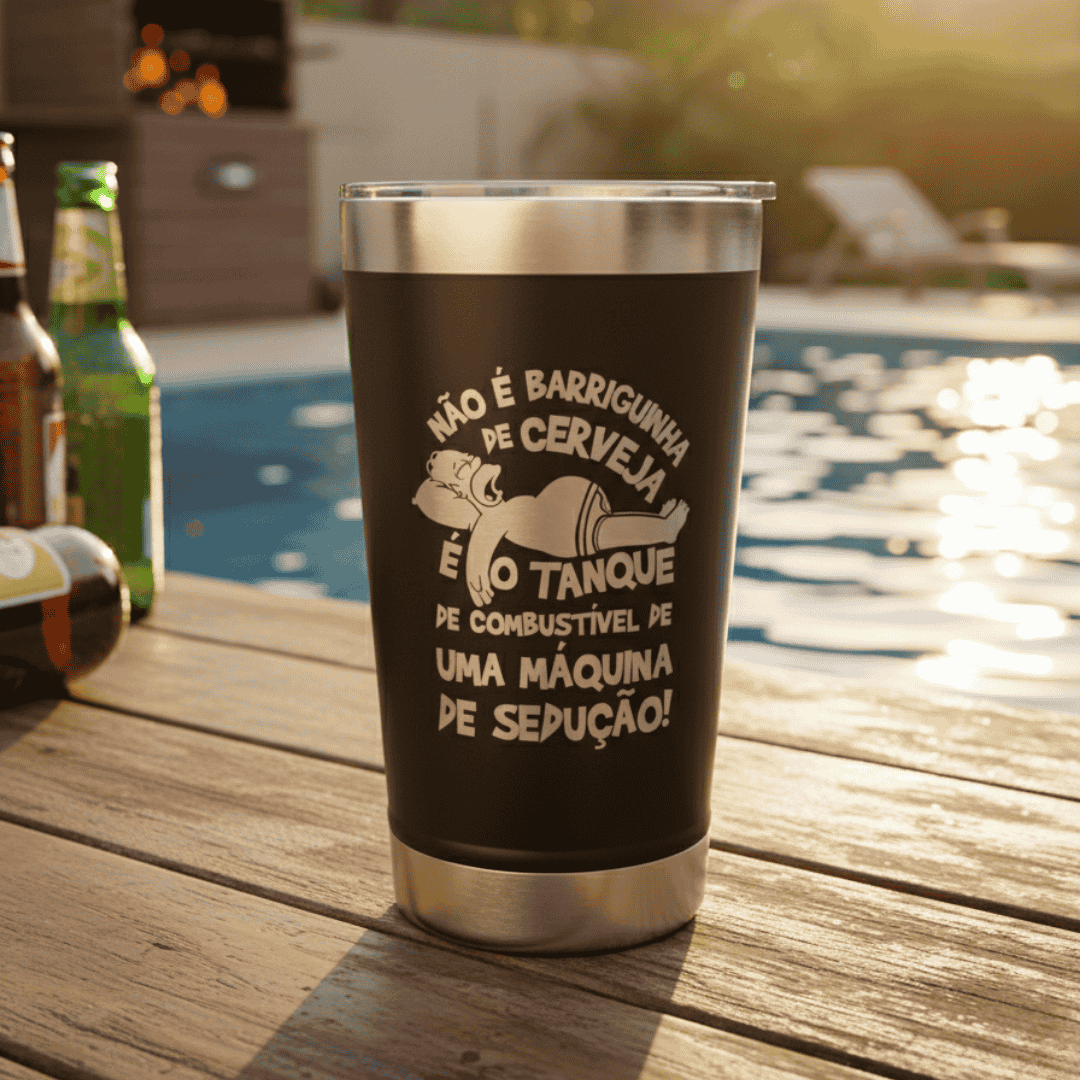 Meme #01 – Coleção Cervejeiros | Copo Térmico Preto + Brinde