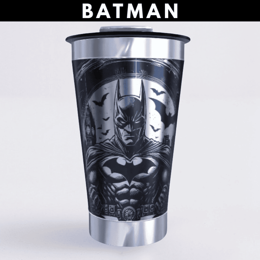 Batman – Copo Térmico Preto Personalizado 360° a Laser + Brinde