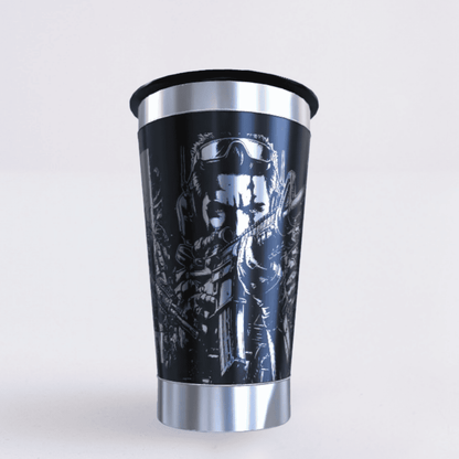 Call Of Duty – Copo Térmico Preto Personalizado 360° a Laser + Brinde