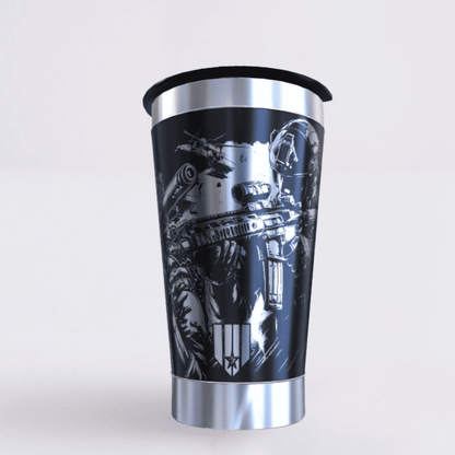 Call Of Duty – Copo Térmico Preto Personalizado 360° a Laser + Brinde