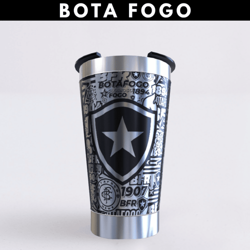 Botafogo – Copo Térmico Preto Personalizado 360° a Laser + Brinde