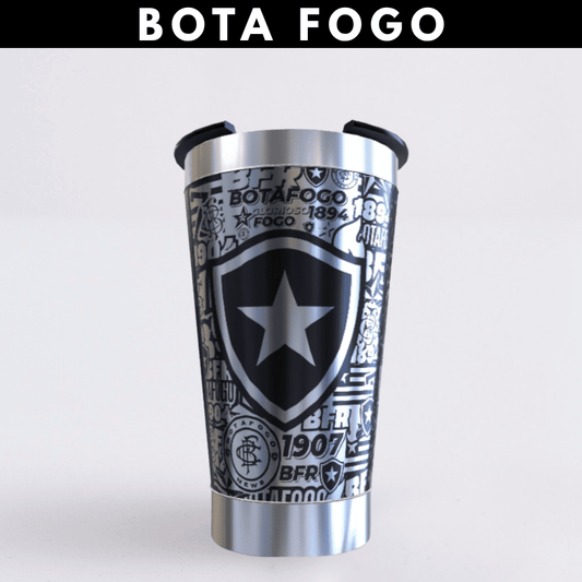 Botafogo – Copo Térmico Preto Personalizado 360° a Laser + Brinde