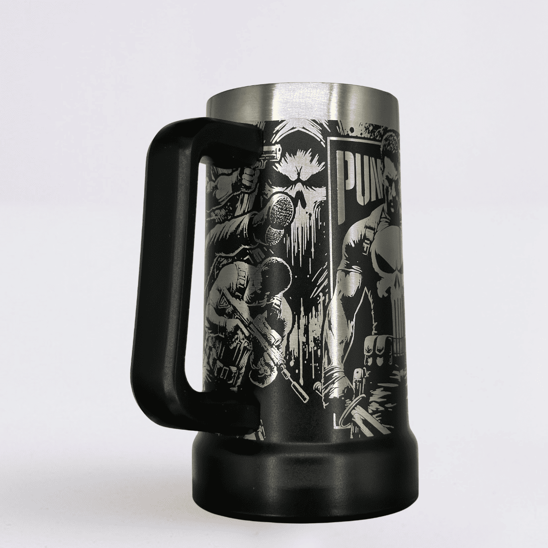 Punisher #01 –  Caneca Térmica Preta 710ML - Gravação 360° a Laser + Brinde
