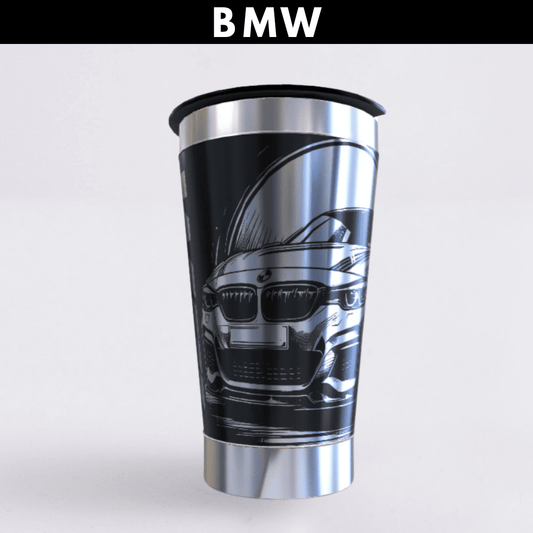 BMW  – Copo Térmico Preto Personalizado 360° a Laser + Brinde