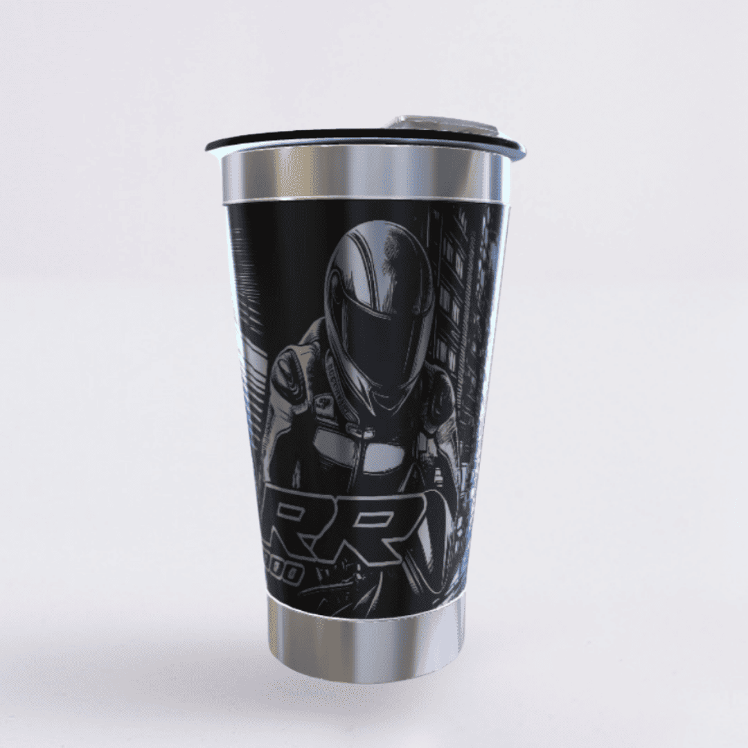 BMW S1000 RR – Copo Térmico Preto Personalizado 360° a Laser + Brinde
