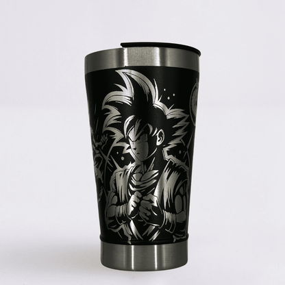 Dragon Ball Z – Copo Térmico Preto Personalizado 360° a Laser + Brinde