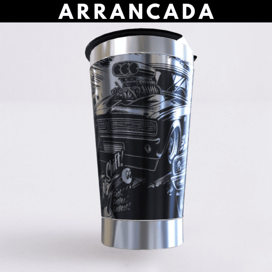 Arrancada – Copo Térmico Preto Personalizado 360° a Laser + Brinde