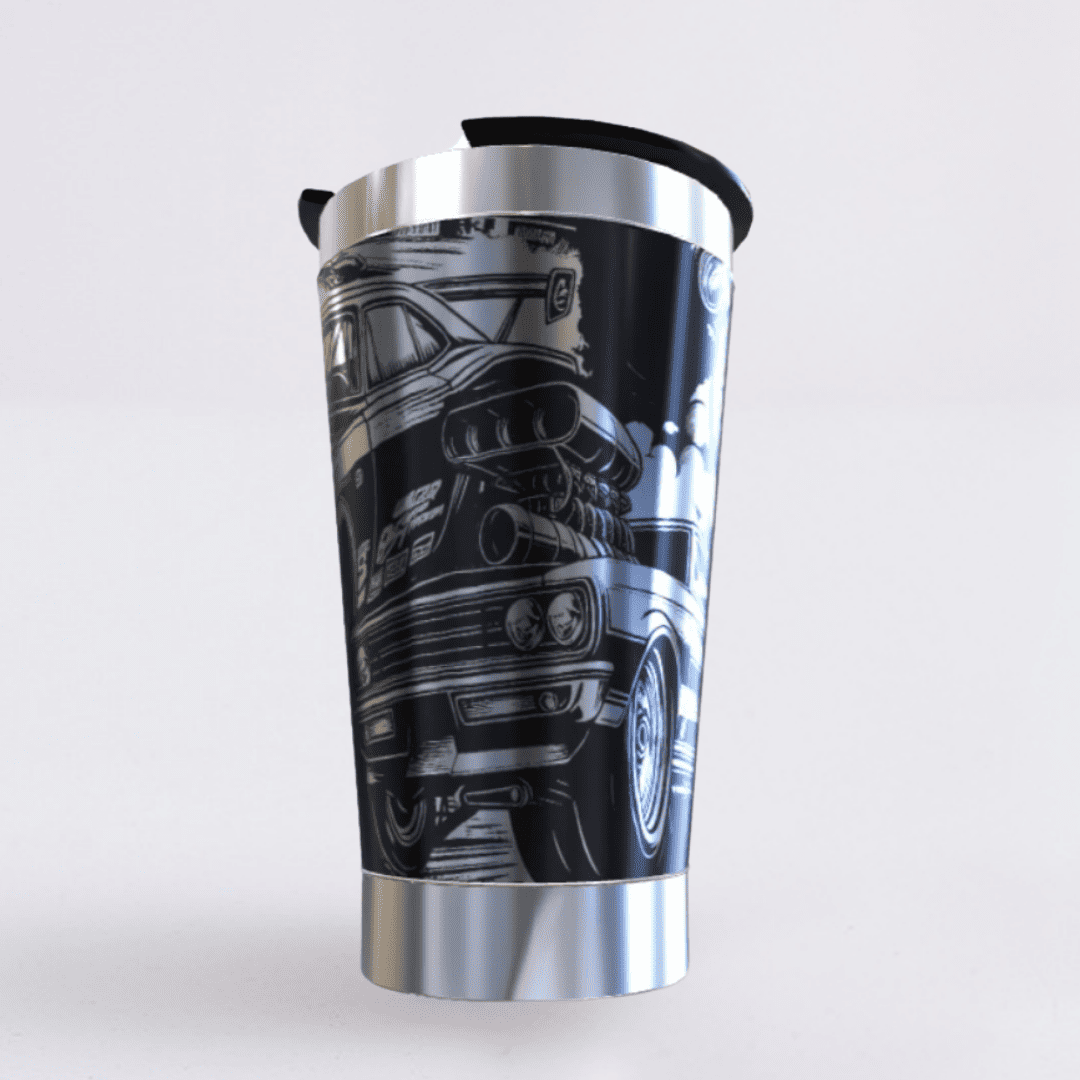 Arrancada – Copo Térmico Preto Personalizado 360° a Laser + Brinde
