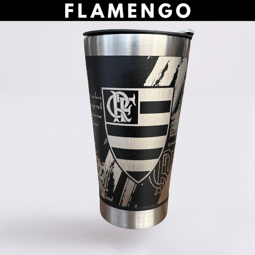 Flamengo – Copo Térmico Preto Personalizado 360° a Laser + Brinde