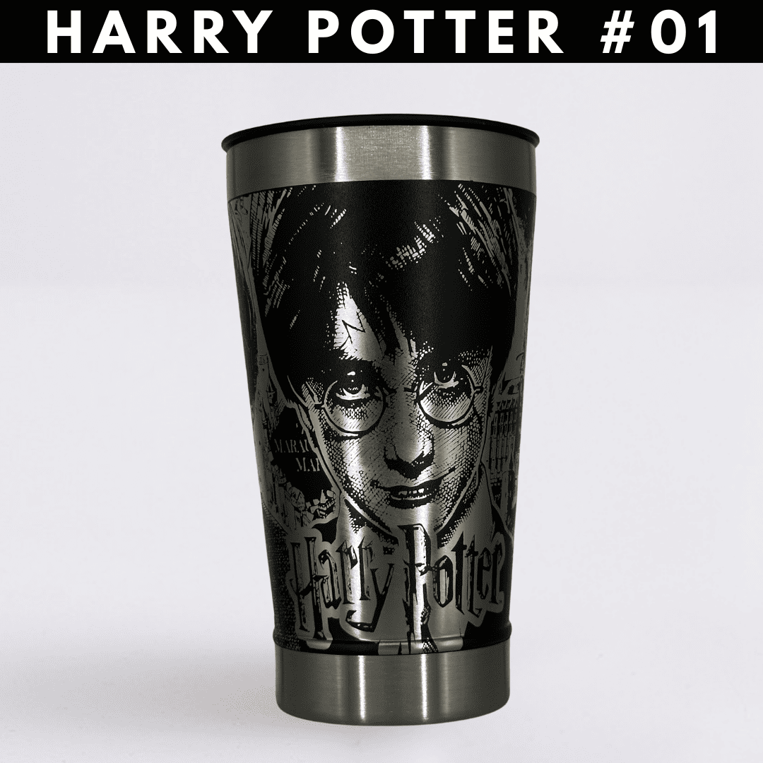 Harry Potter #01 – Copo Térmico Preto Personalizado 360° a Laser + Brinde