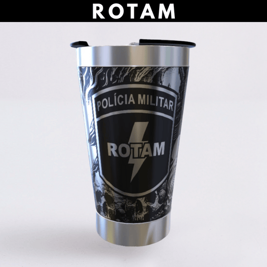 Rotam – Copo Térmico Preto Personalizado 360° a Laser + Brinde