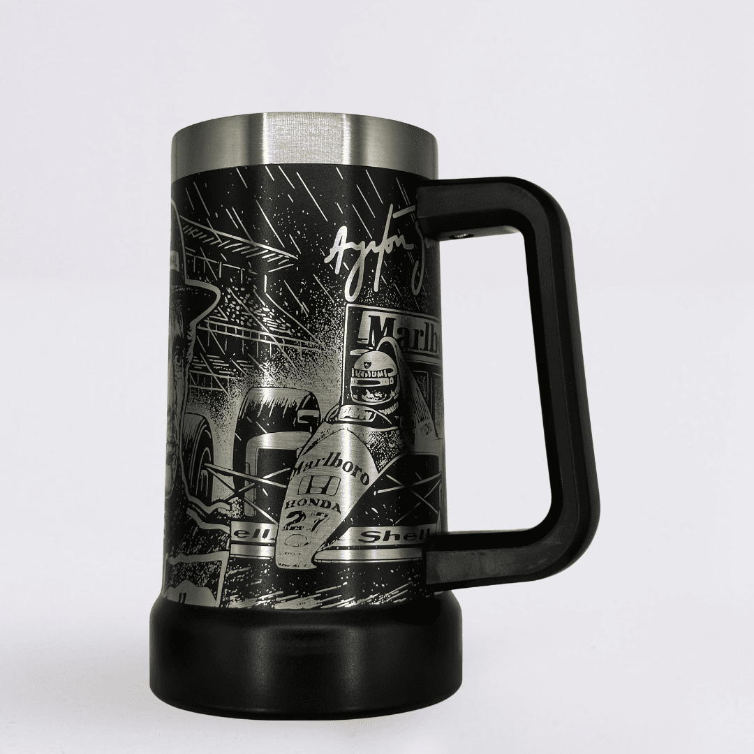 Ayrton Senna –  Caneca Térmica Preta 710ML - Gravação 360° a Laser + Brinde