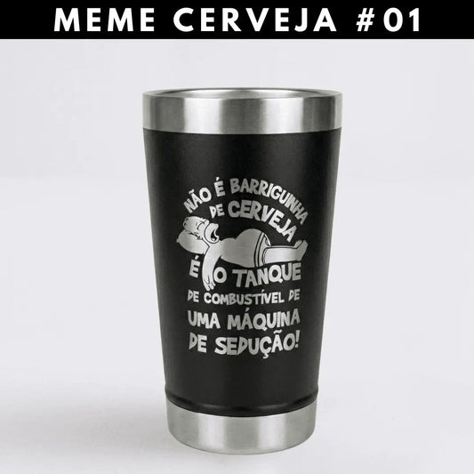 Meme #01 – Coleção Cervejeiros | Copo Térmico Preto + Brinde