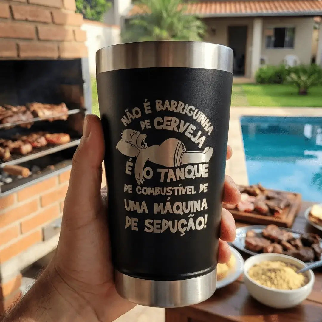 Meme #01 – Coleção Cervejeiros | Copo Térmico Preto + Brinde