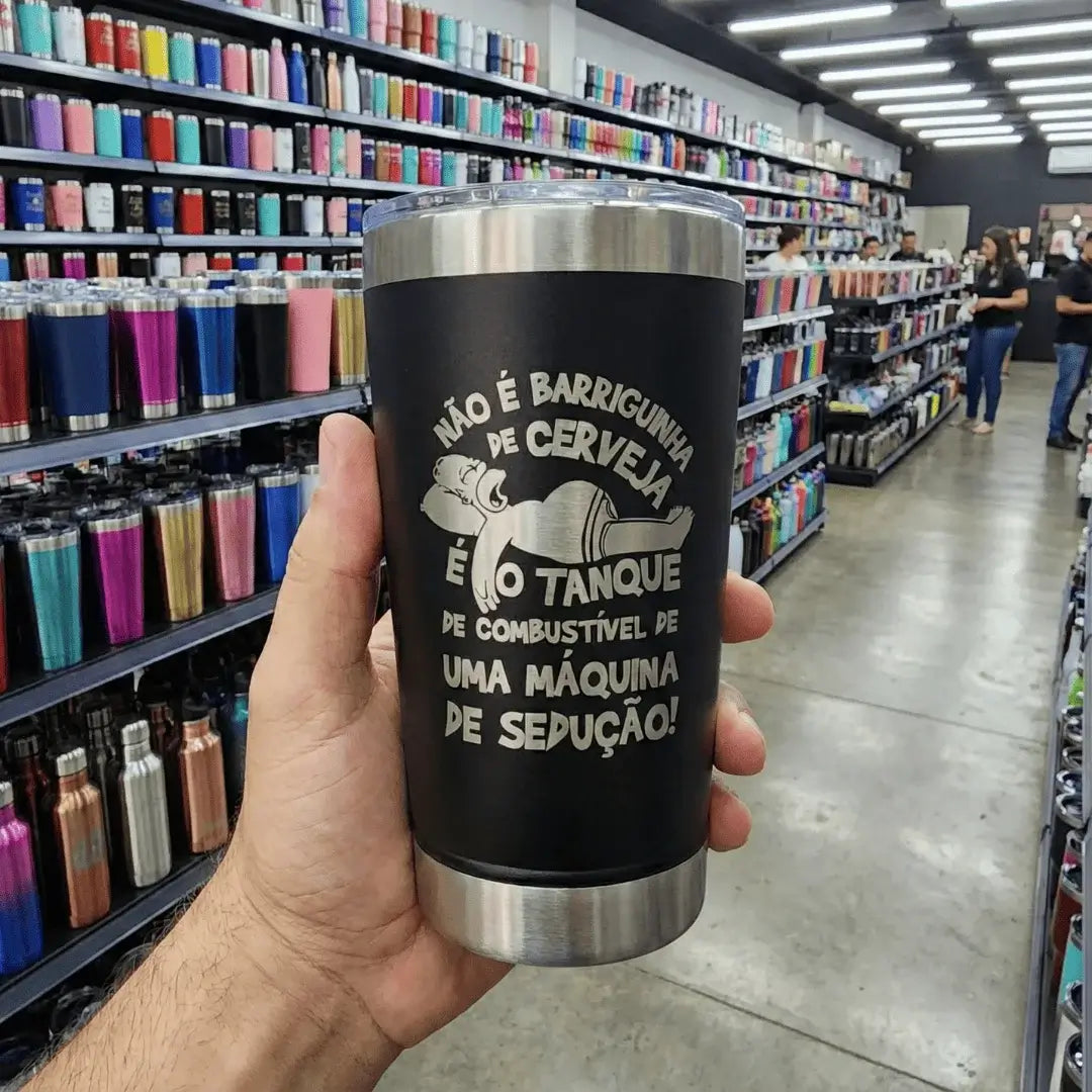 Meme #01 – Coleção Cervejeiros | Copo Térmico Preto + Brinde