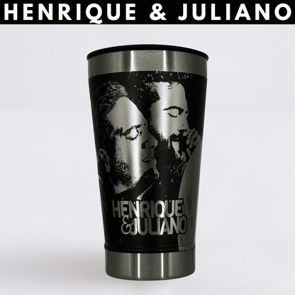 Henrique & Juliano  – Copo Térmico Preto Personalizado 360° a Laser + Brinde
