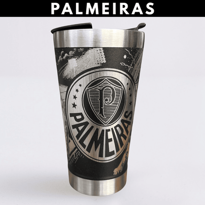 Palmeiras – Copo Térmico Preto Personalizado 360° a Laser + Brinde