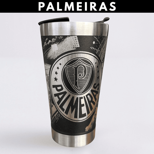 Palmeiras – Copo Térmico Preto Personalizado 360° a Laser + Brinde