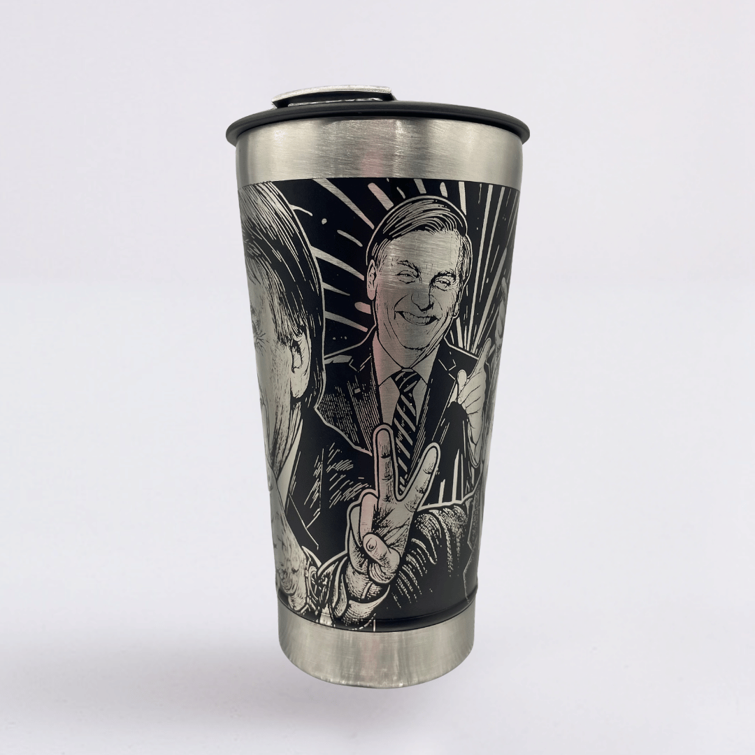 Mito & EUA #04 – Copo Térmico Preto Personalizado 360° a Laser + Brinde