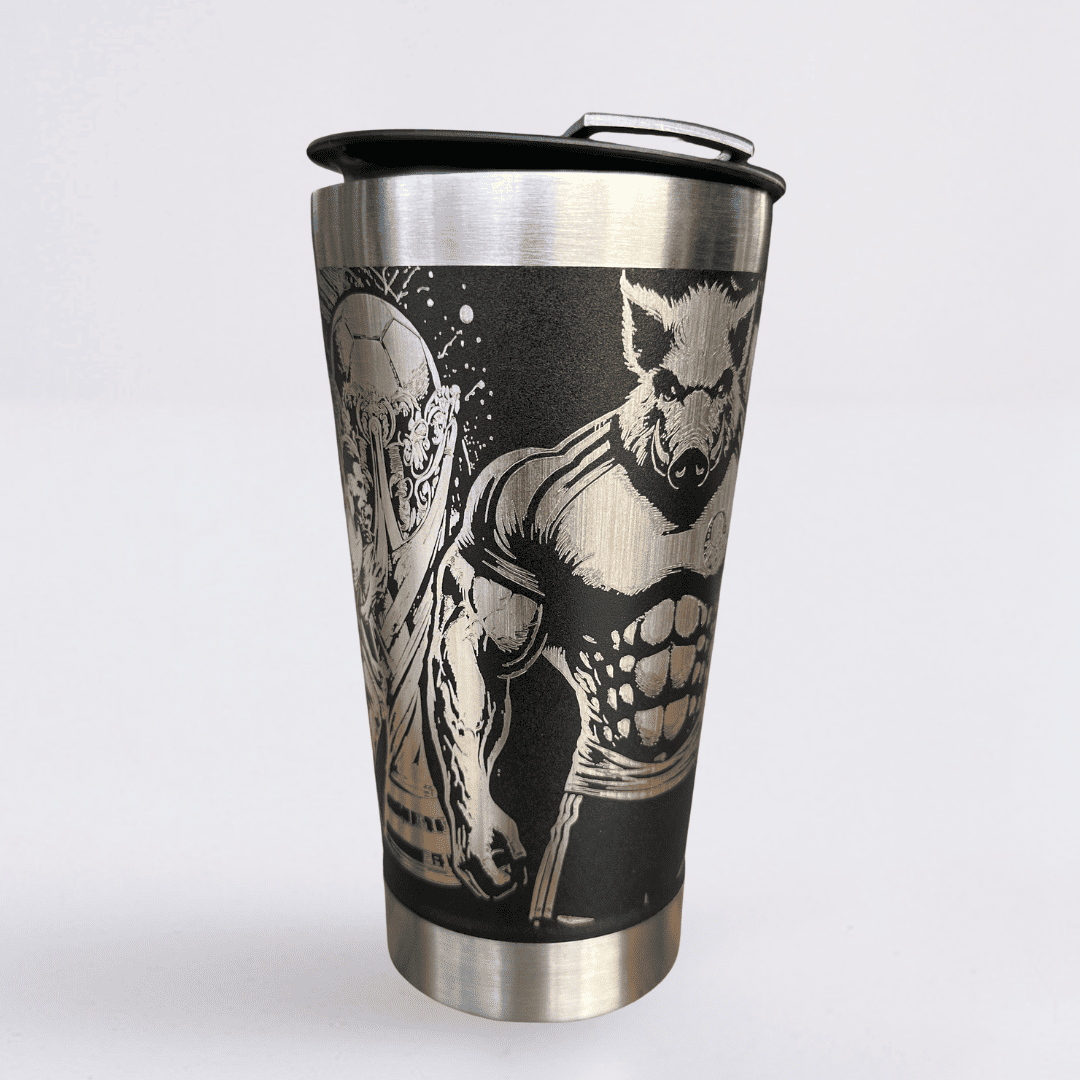 Palmeiras – Copo Térmico Preto Personalizado 360° a Laser + Brinde