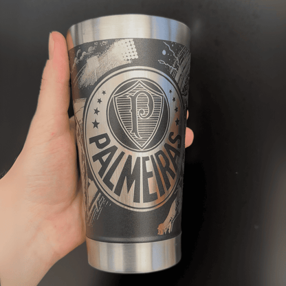 Palmeiras – Copo Térmico Preto Personalizado 360° a Laser + Brinde