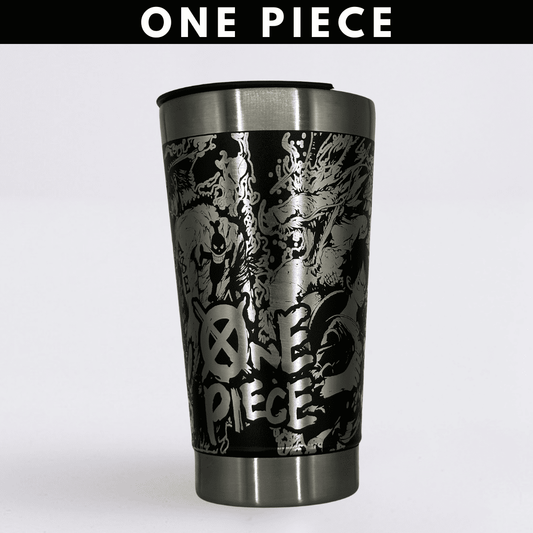 One Piece – Copo Térmico Preto Personalizado 360° a Laser + Brinde