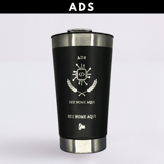 ADS – Copo Térmico Preto Personalizado | Seu Nome + Brinde