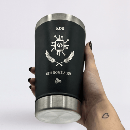 ADS – Copo Térmico Preto Personalizado | Seu Nome + Brinde