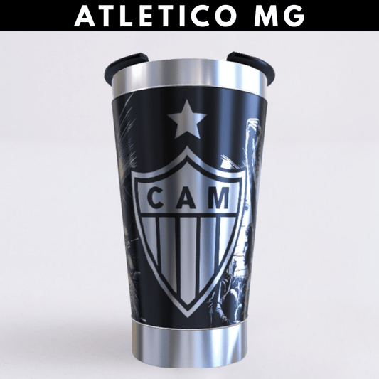 Atlético Mineiro – Copo Térmico Preto Personalizado 360° a Laser + Brinde