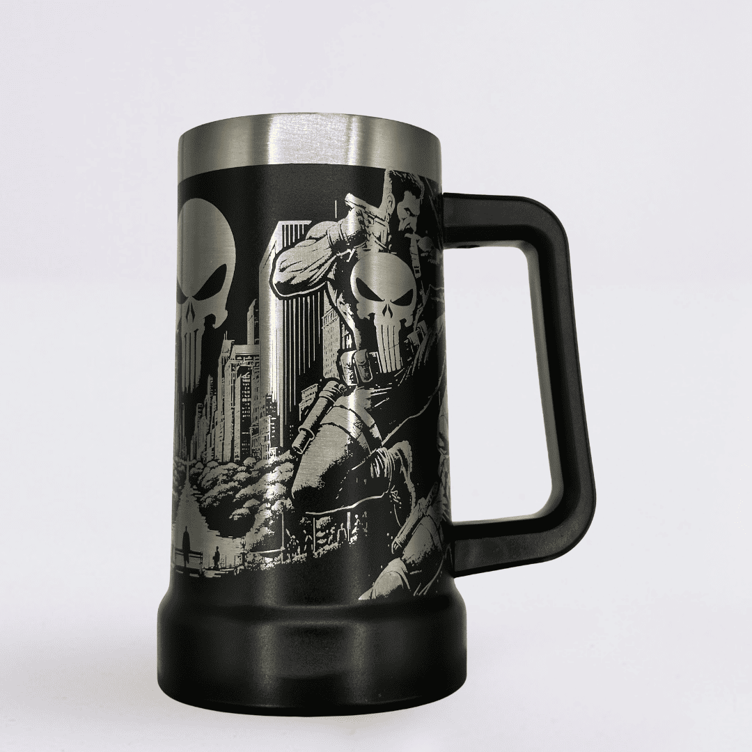 Punisher #01 –  Caneca Térmica Preta 710ML - Gravação 360° a Laser + Brinde