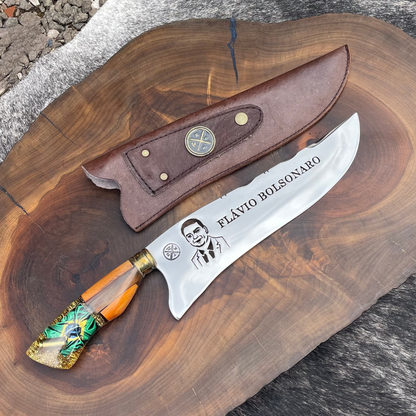 Faca Picanheira Flávio 4mm | Bainha + Seu Nome Grátis