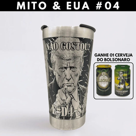 Mito & EUA #04 – Copo Térmico Preto Personalizado 360° a Laser + Brinde