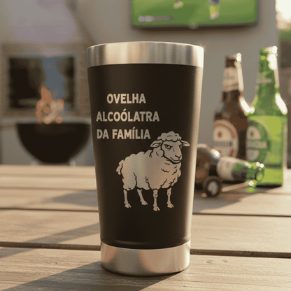 Meme #03 – Coleção Cervejeiros | Copo Térmico Preto + Brinde