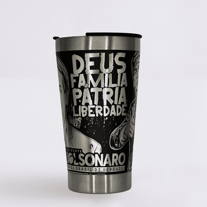 Mito Patriota #01  – Copo Térmico Preto Personalizado 360° a Laser + Brinde