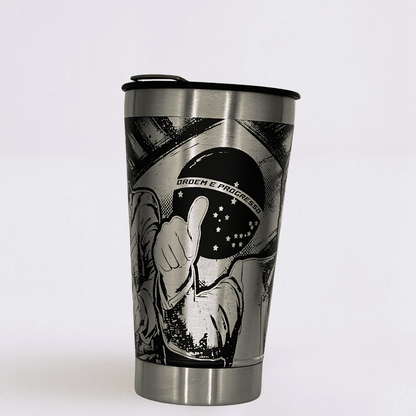 Mito Patriota #01  – Copo Térmico Preto Personalizado 360° a Laser + Brinde