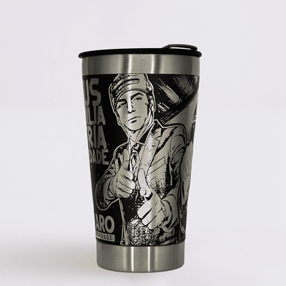 Mito Patriota #01  – Copo Térmico Preto Personalizado 360° a Laser + Brinde