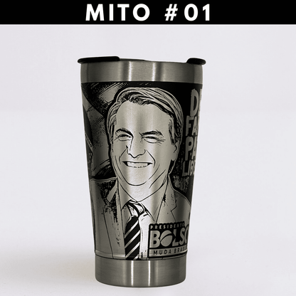Mito Patriota #01  – Copo Térmico Preto Personalizado 360° a Laser + Brinde