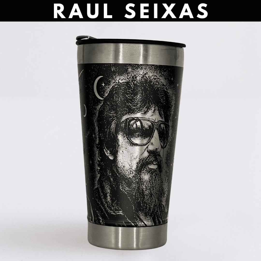 Raul Seixas – Copo Térmico Preto Personalizado 360° a Laser + Brinde