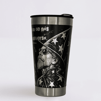 Raul Seixas – Copo Térmico Preto Personalizado 360° a Laser + Brinde