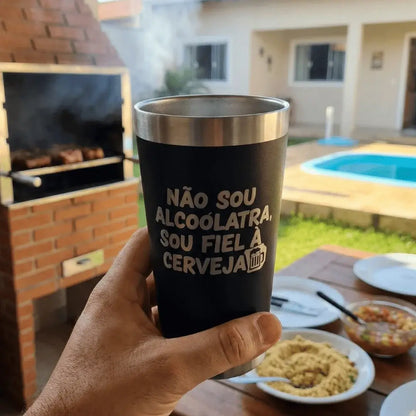 Meme #04 – Coleção Cervejeiros | Copo Térmico Preto + Brinde