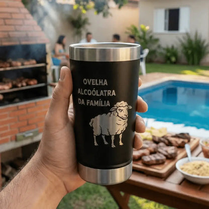 Meme #03 – Coleção Cervejeiros | Copo Térmico Preto + Brinde