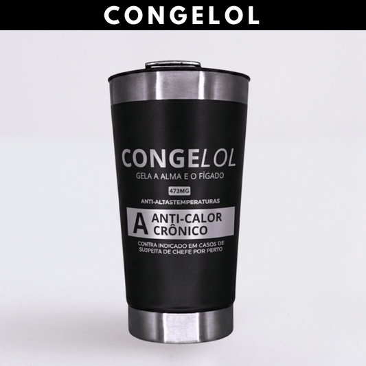 Congelol- Coleção Alcoontece | Copo Térmico Preto + Brinde