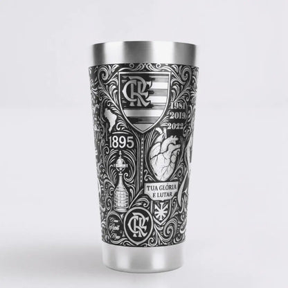 Flamengo Tetra – Copo Térmico Preto Personalizado 360° a Laser + Brinde
