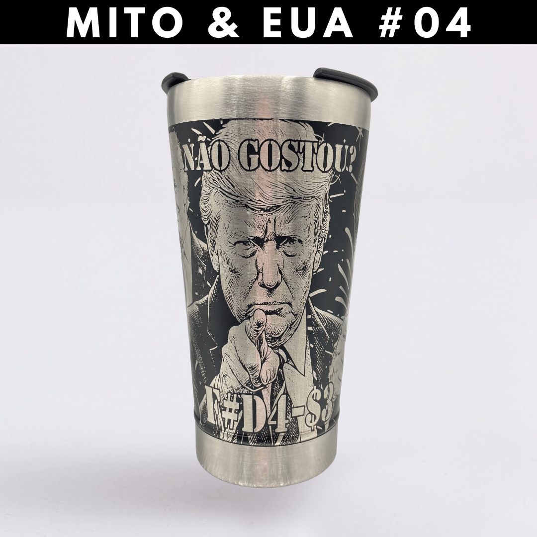 Mito & EUA #04 – Copo Térmico Preto Personalizado 360° a Laser + Brinde
