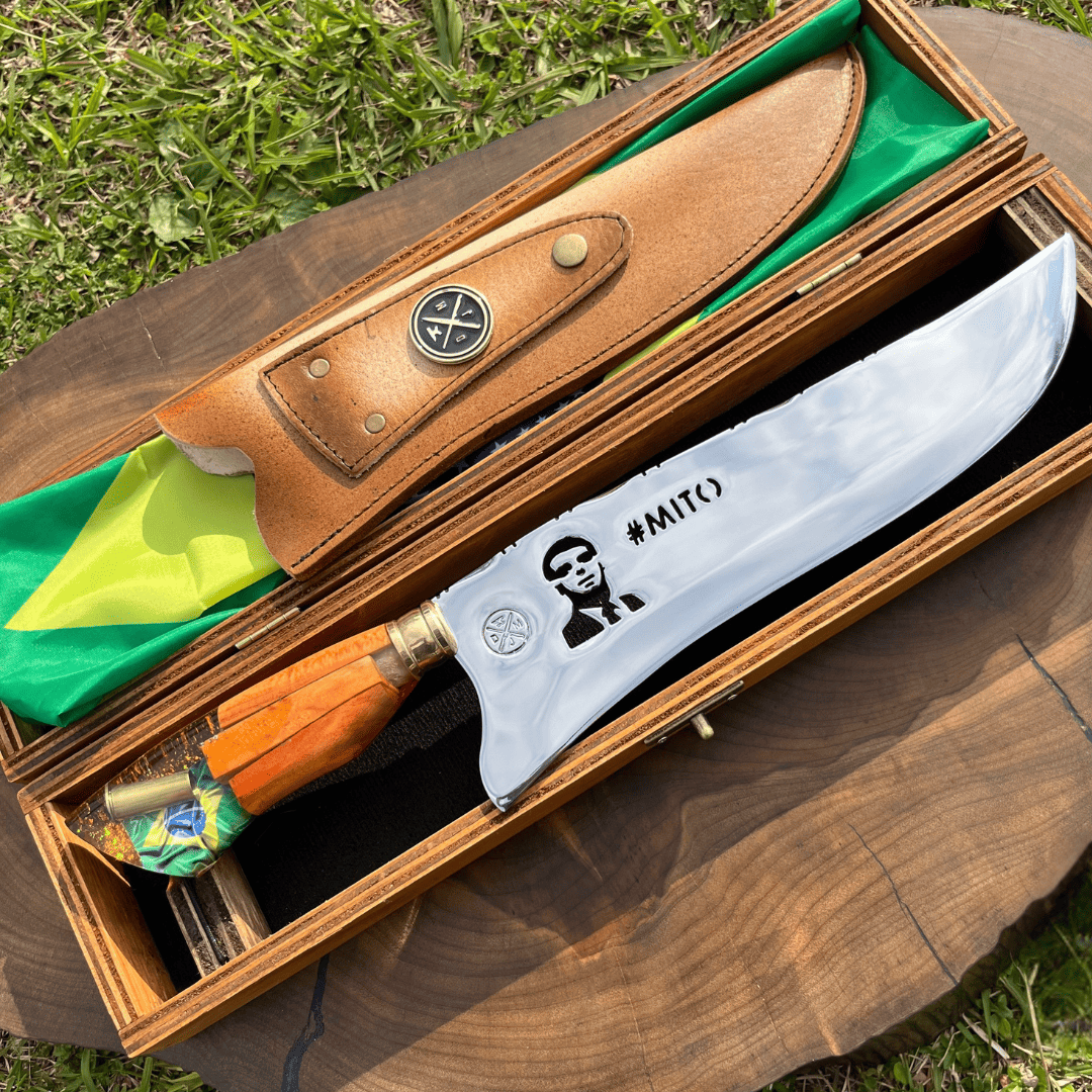 Faca Picanheira Mito 4mm | Bainha + Seu Nome Grátis