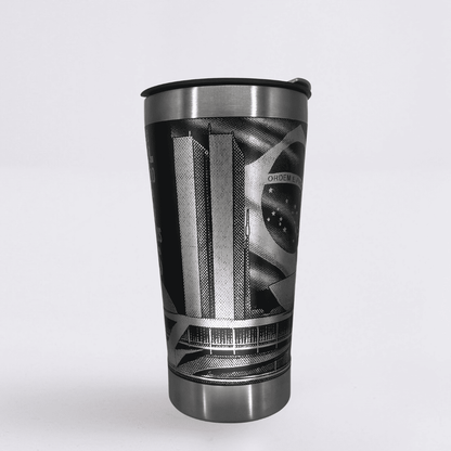 Flávio 2026  – Copo Térmico Preto Personalizado 360° a Laser + Brinde