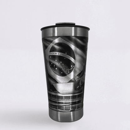 Flávio 2026  – Copo Térmico Preto Personalizado 360° a Laser + Brinde